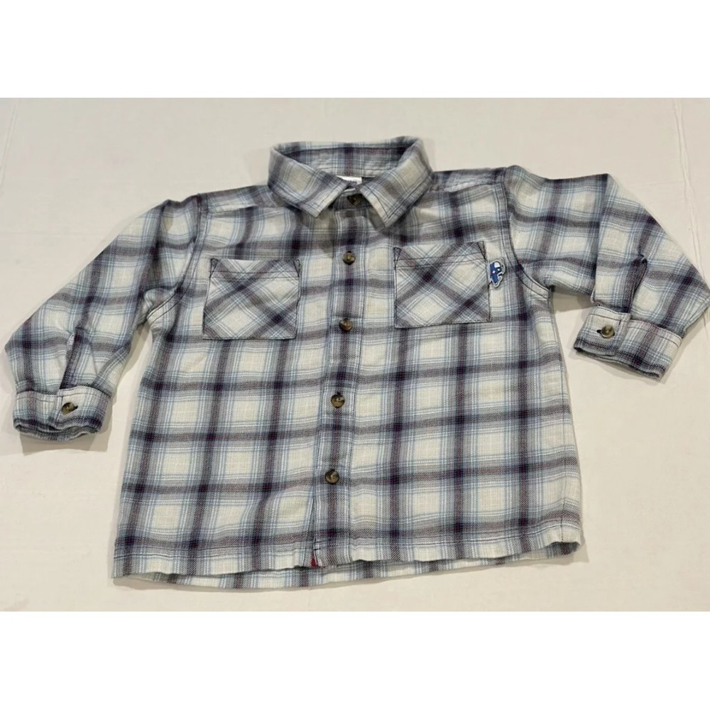 gymboree‎ boy shirt button down plaid Flannel with collar  size 2T